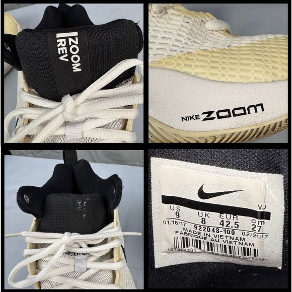 Nike Zoom‎ Rev Sneakers Shoes Mens TB Basketball  White Black 922048-100 Size 9 - Picture 9 of 9